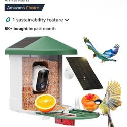 Bird Feeder with Camera with AI Identify Birds Species Solar Panel, Smart Bird House with Cam, 2K Live View, Instant Arrival Alerts