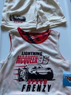 Toddler Boys 3T Disney Pixar Cars Lightning McQueen 2 Piece Outfit Set Tank & Shorts