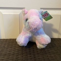 Cotton candy colored soft stuffed animal