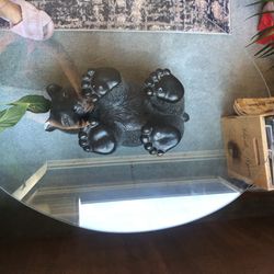 Unique Black Bear Oval Table 