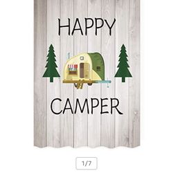 Shower Curtain For RV “Happy Camper” New Unused No Package 
