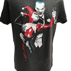 Batman Joker & Harley Quinn T-Shirt Mens M DC Comics Graphic Tee Black Villains