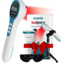 Norelie RedRevive Red Light Laser Therapy Wand with Stand, Gel, And Glasses