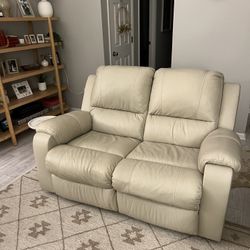 Leather 2 Piece Couch Recliner Set