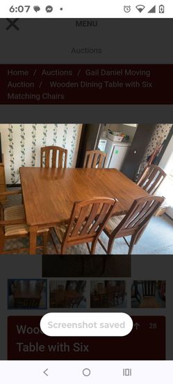 Table and 6 chairs