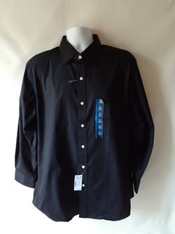 Croft & Barrow men's black classic fit casual button-down shirt size 32/33