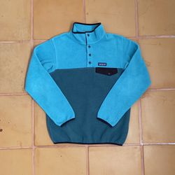 Womens Blue Patagonia Synchilla Snap T Pullover Fleece Sweater Size XS 