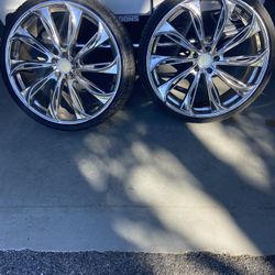 22” Chrome Rims And Tires