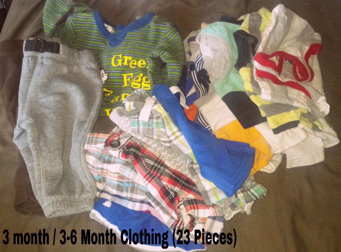 3 to 3-6 Month baby boy clothes & other stuff