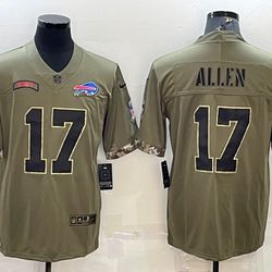 Josh ALLEN Buffalo Bills Salute To Service NFL Jersey. Size Medium