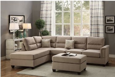 💥SPECIAL OFFER💥 Brand New Reversible 3-Pcs Sectional Sofa With Ottoman