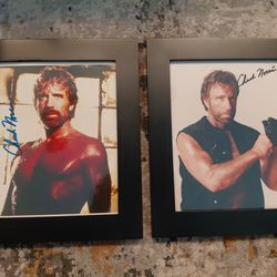 Chuck Norris Signed Autographed Photos (Framed Set) – Rare Collector Piece $200 + shipping