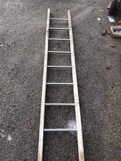 Antique 8 foot wooden ladder