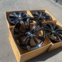 19” Tesla model S cyclone tesla original wheels new gloss black 2013-2020 Oem rims