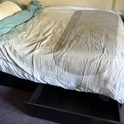 Dark Brown Ikea Bed Room Furnitures