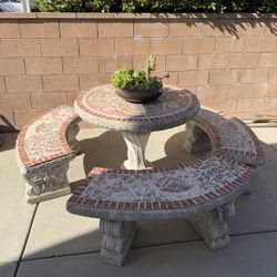 Concrete outdoor table 