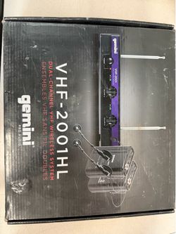 Gemini VHF-2001HL Dual-Channel Wireless Microphone System – Brand New – $70