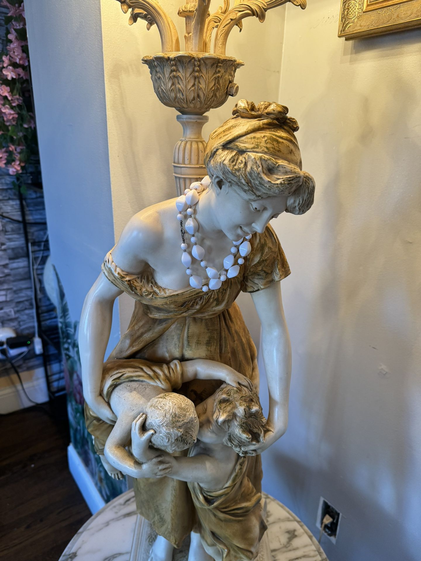 Antique Italian Marble Lamp