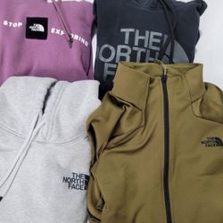 Lot of 4 men's The North Face hoodie sweatshirts & zip jacket Sz M