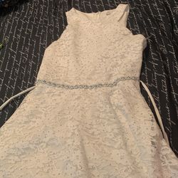 Girls White & Silver Dress