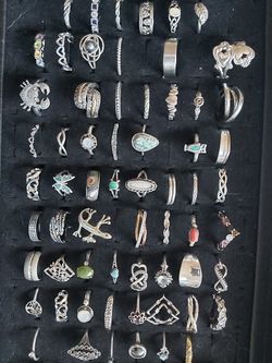 Sterling silver rings 15 each real stones