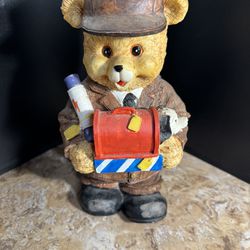 VNTG Resin Teddy Bear Figurine “Postal Worker”