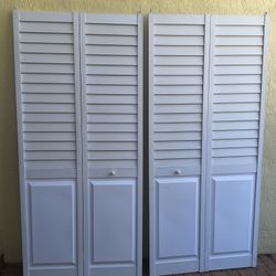 36" X 80" PVC Louver-Over-Panel Bifold Closet Doors