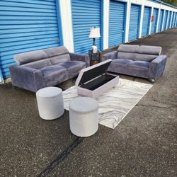 Sofa Loveseat & Ottomans Set FREE DELIVERY 