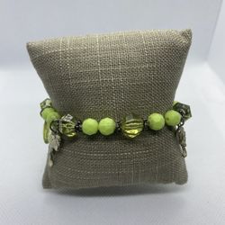 Green Bead & Charm Bracelet