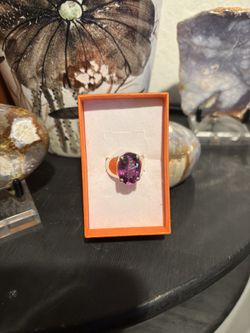 Large Amethyst And Sterling Silver Ring