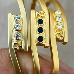 3 Vintage Cuff Bracelets with  3 Decorative Stones $1 Each