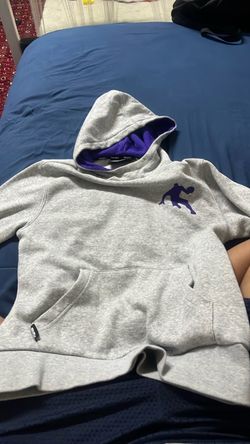 AND1 pullover hoodie, color gray and purple
