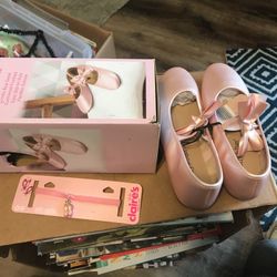 Pink Girls Ballet Flats Sz 2 Nib