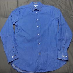 Men’s Express Extra Slim Fit Blue Button Down Shirt - Size Medium