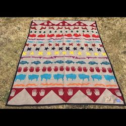 Vintage Beaver State Pendleton Medicine Keeper 77x62 Wool Blanket  Cover