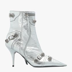 BALENCIAGA Women's Cagole 90mm Bootie in Silver 