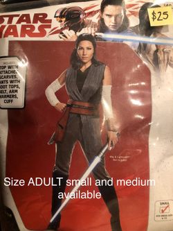NEW Rey Star Wars Halloween Costume size ADULT SMALL, Medium and large