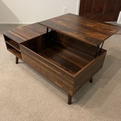 Convertible Coffee Table With Storage, Shelves, And Table  