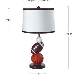 Multi-Sports Table Desk Lamp - 24.5" Tall Great for Sports Themed Rooms, Bedrooms or Kids Rooms (Mixed Sports, 24.5"H) $40.00