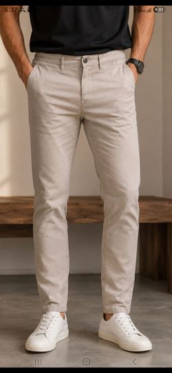 ASOS DESIGN Slim Fit Chino Pants – W36 L34 – Stone Beige