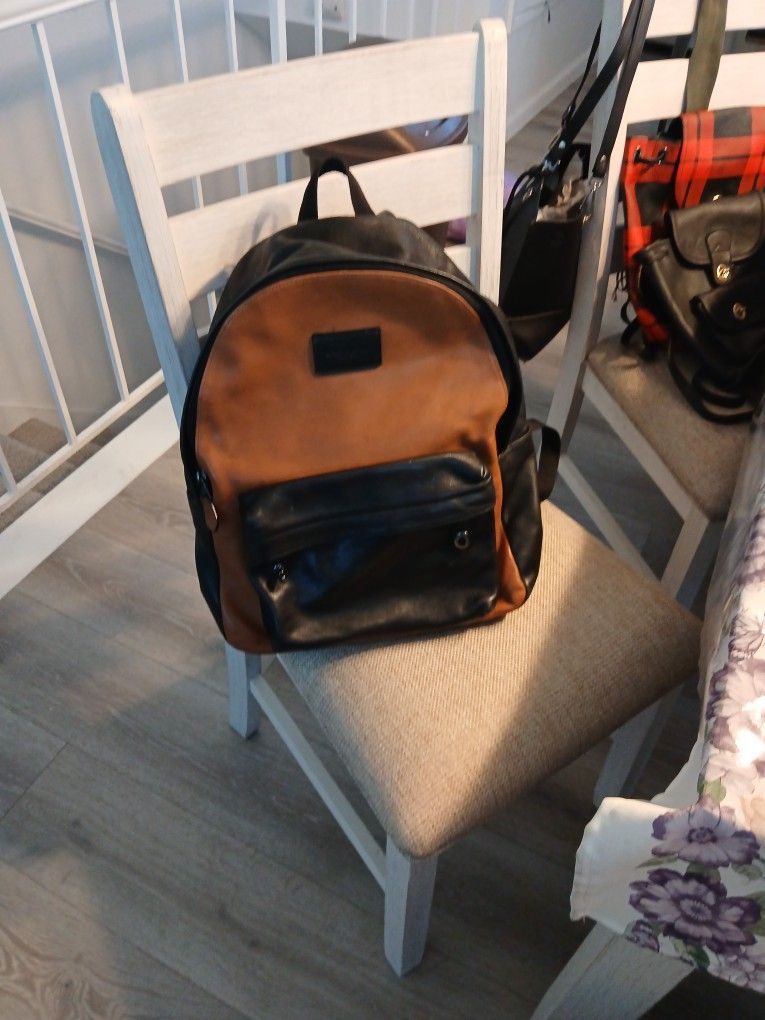 Large Black & Brown 100% Authentic Backpack