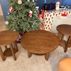 Wooden Coffee and End Table Set