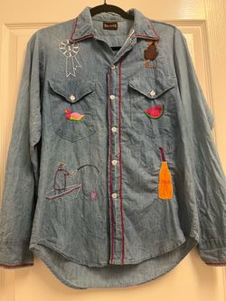 Rare Vintage Big Smith Union made embroidered denim shirt