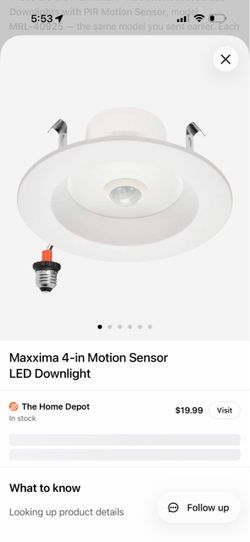 Maxxima 4-in Motion Sensor LED Downlight