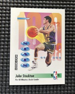 1990-91 SkyBox John Stockton STATS Basketball Card #306 Trading Card 