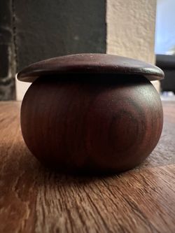 Vintage Miniature Japanese Wooden Go Bowl (Goke) - Jujube / Chestnut Wood