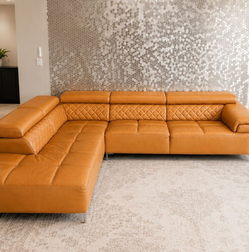 Kendo Divani Casa Citadel Leather Sectional Sofa - Left Chaise