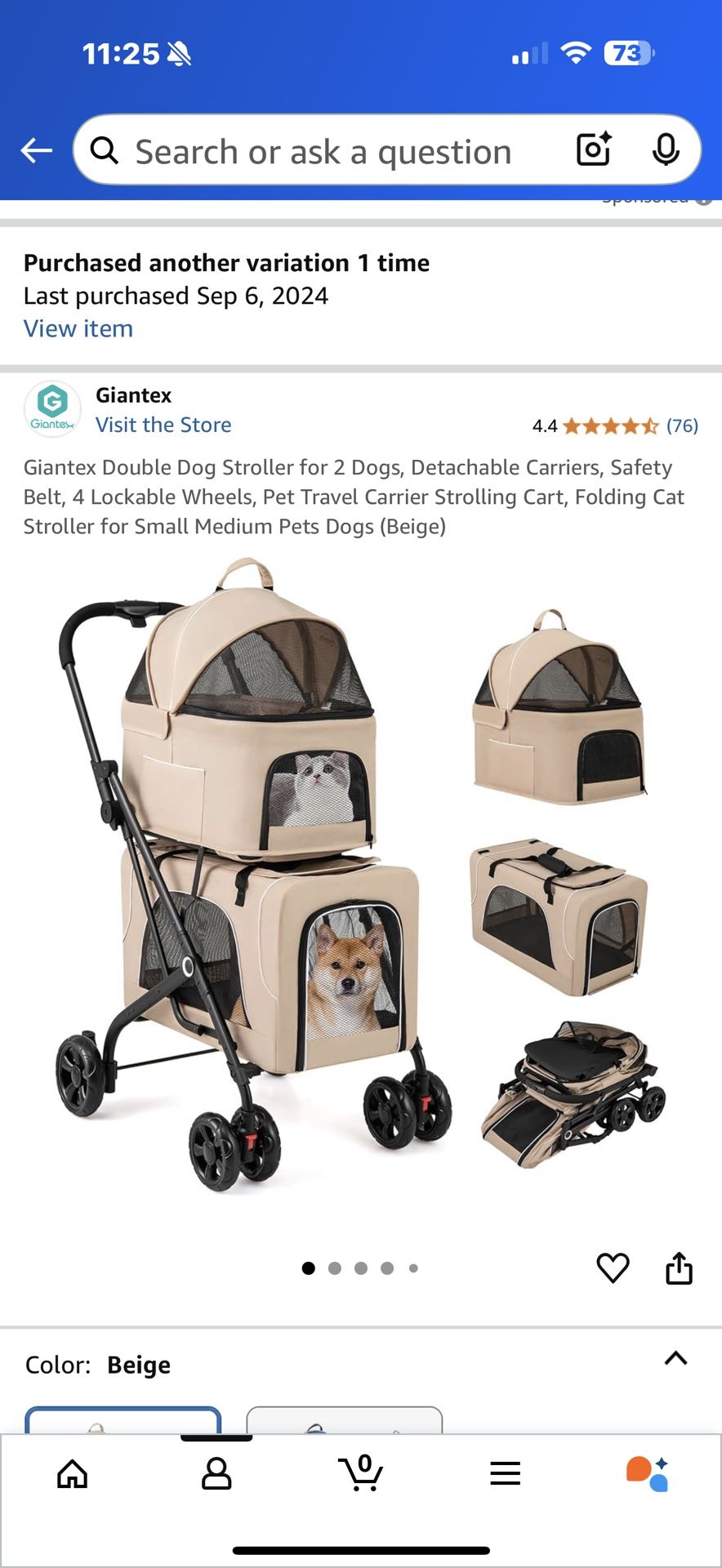Double Pet Stroller