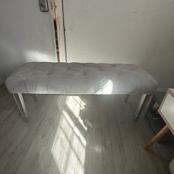Modern velvet lounge chair stool loveseat grey