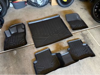 Floor Mats With Cargo Mat For Audi Q3 2019-2024  Black All Purpose Mats